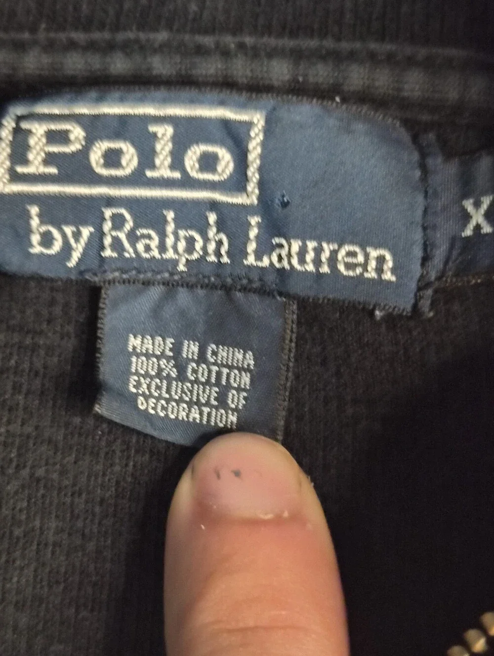 Polo by Ralph Lauren black with red embroidery quarter zip sweatshirt Size XL
